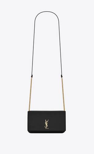CASSANDRE phone holder with strap in smooth leather, Saint Laurent