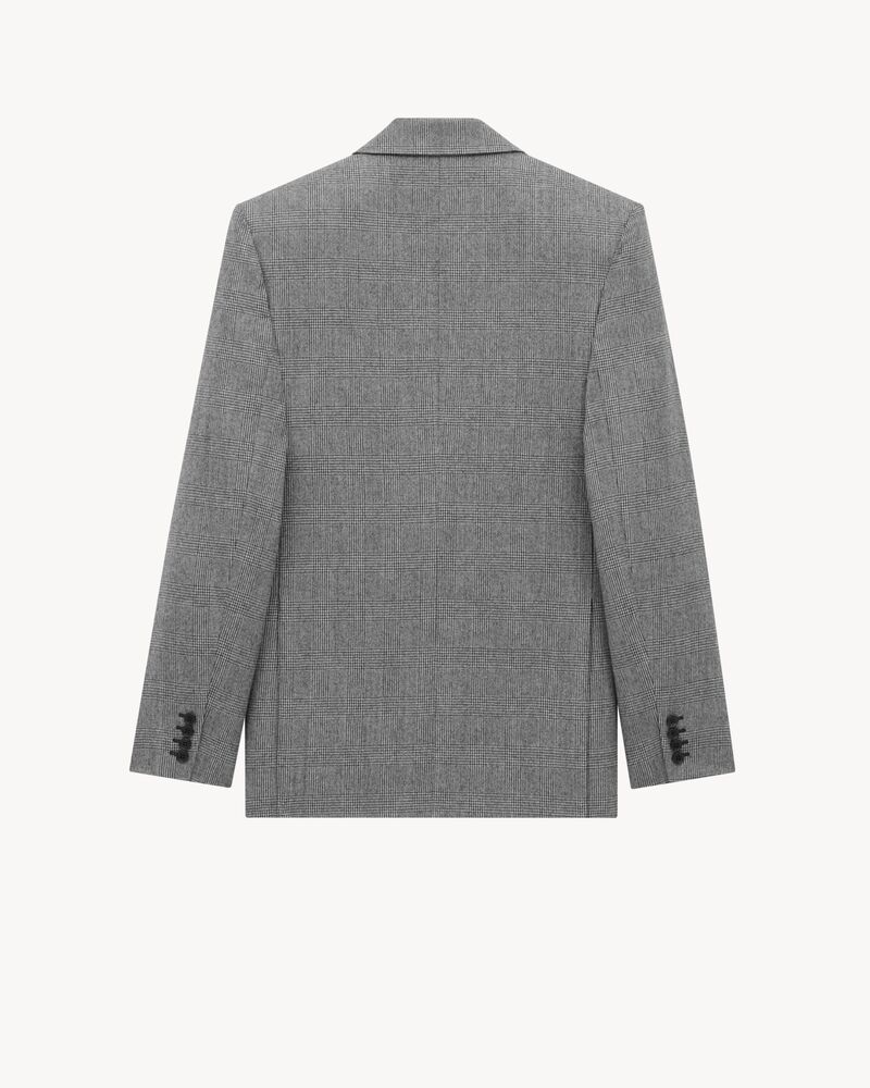 jacket in prince of wales wool flannel