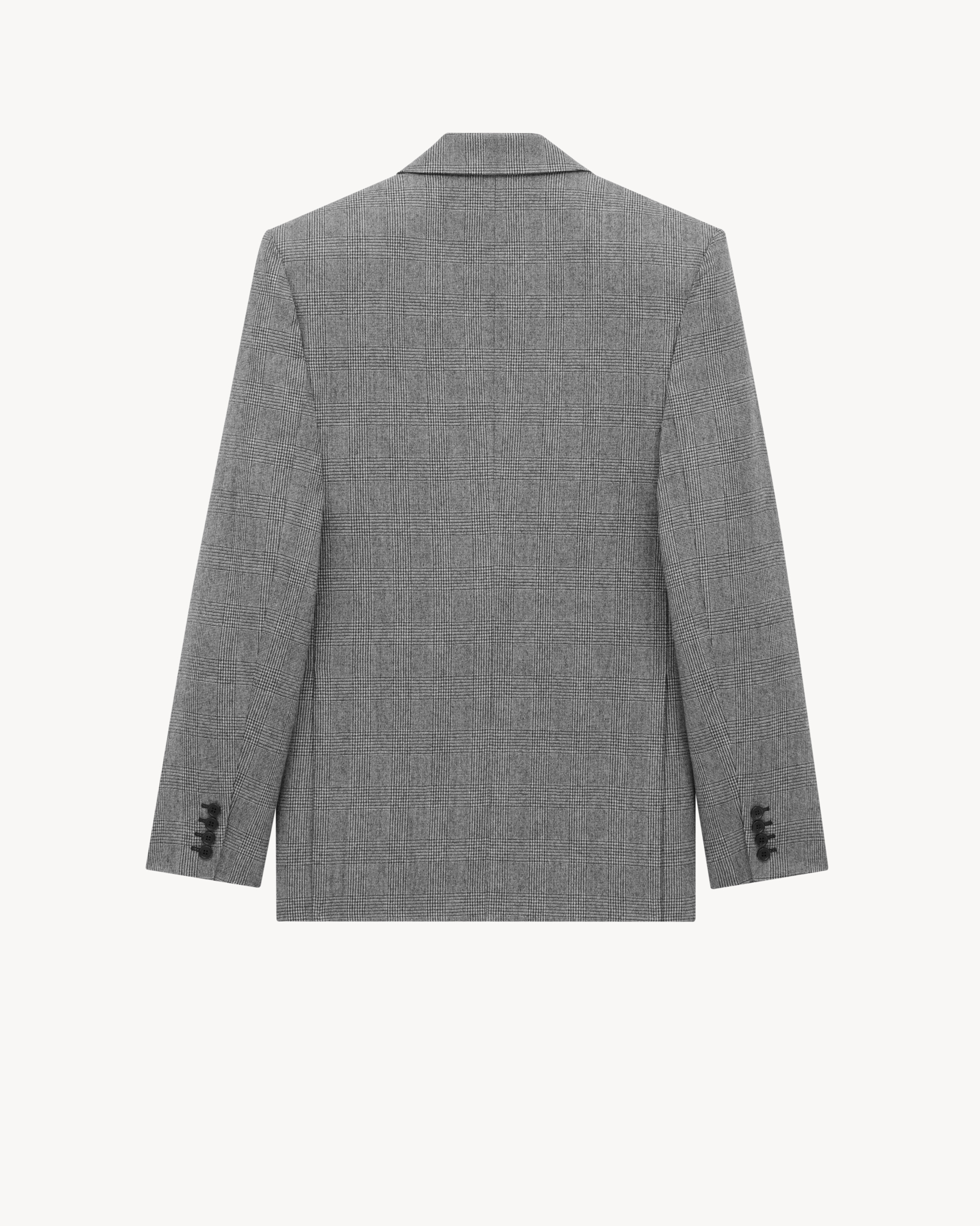 jacket in prince of wales wool flannel