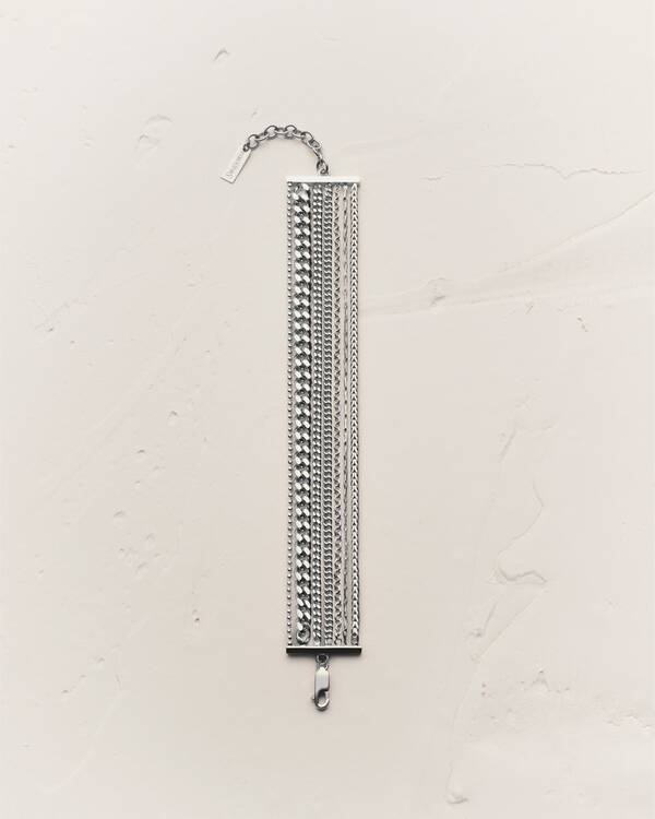multi-chain bracelet in 18K grey gold