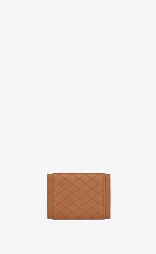 Saint Laurent Gaby Small Envelope Wallet In Quilted Lambskin Black in  Lambskin Leather with Bronze-tone - US