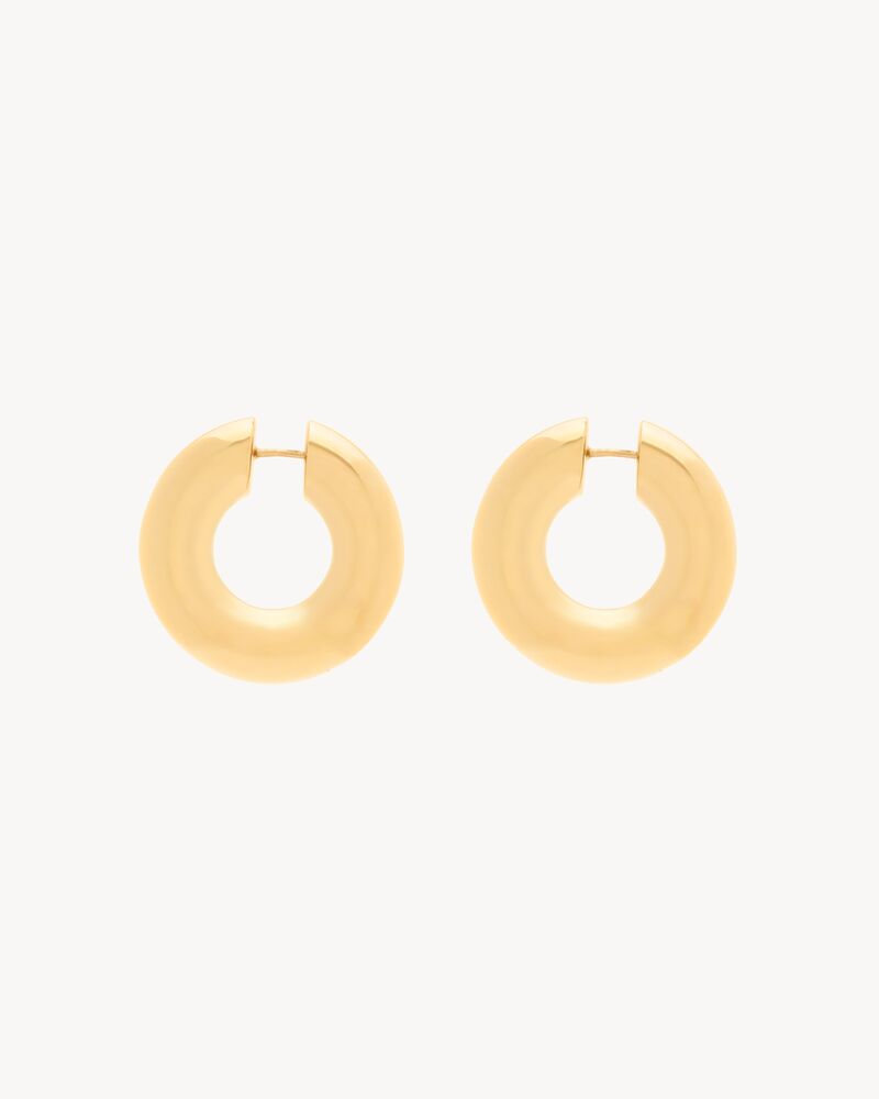 tube hoop earrings in metal