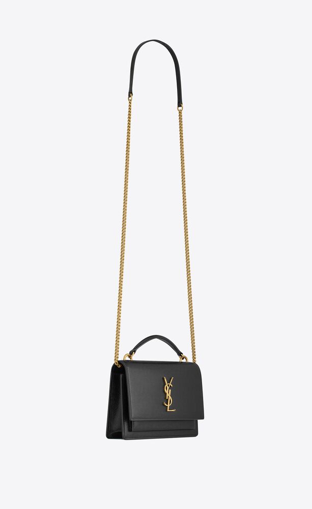 Saint Laurent Medium Sunset Chain Crossbody Bag in Black