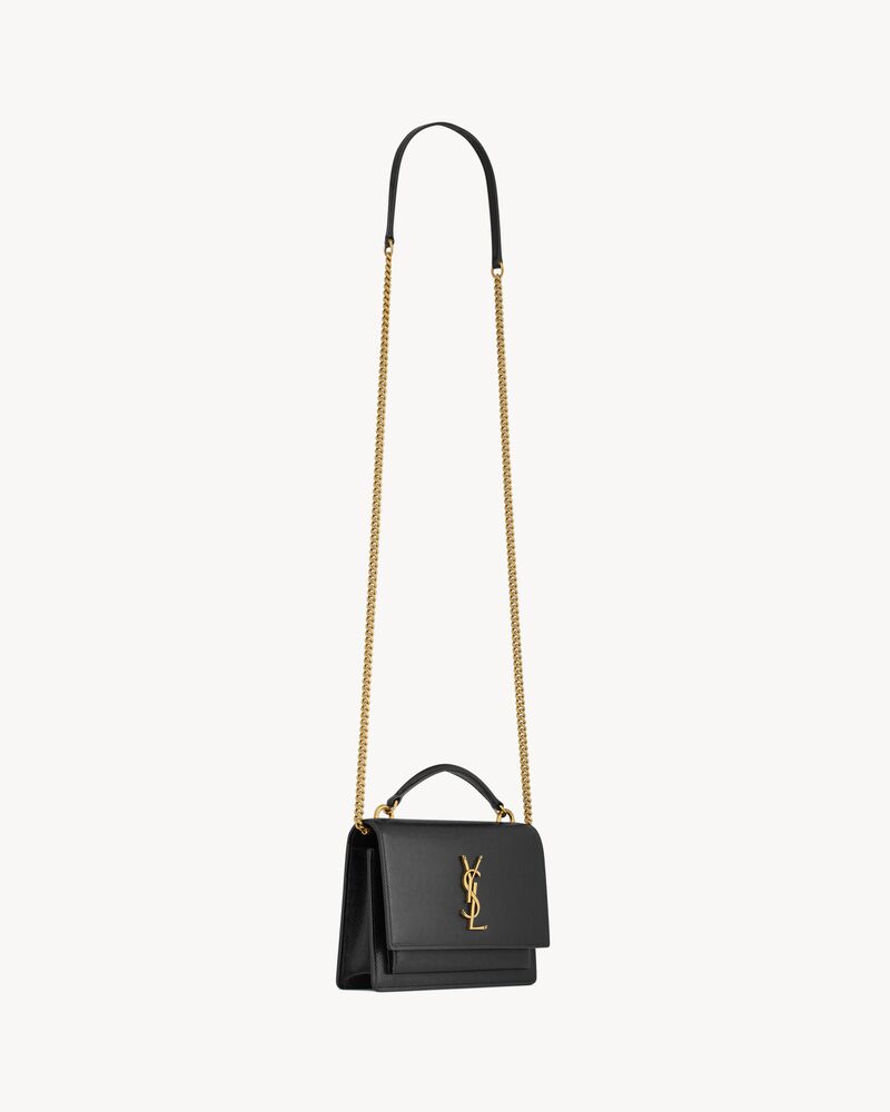 Saint Laurent Medium Sunset Chain Crossbody Bag in Black