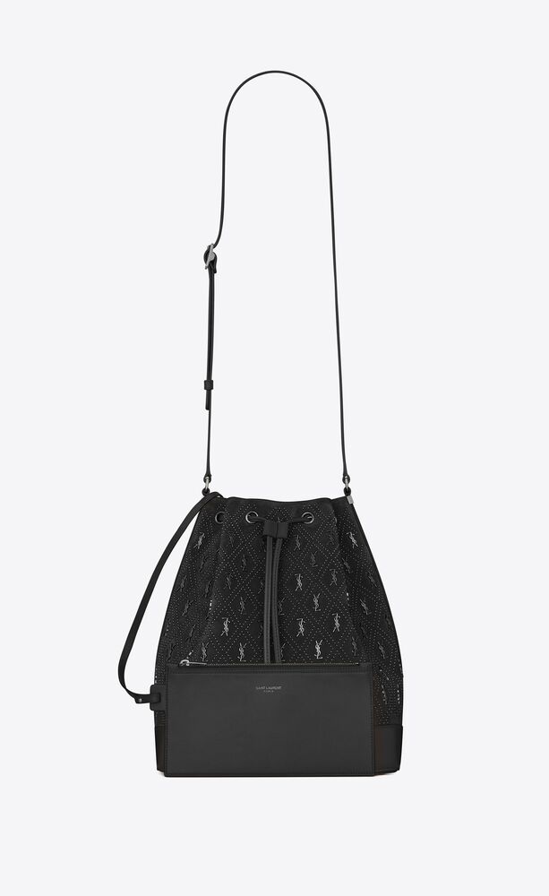 Le Monogramme Bucket Bag In Studded Suede Saint Laurent United States Ysl Com