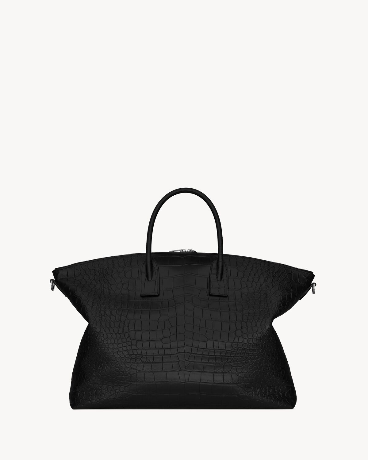 GIANT BOWLING bag in crocodile-embossed leather