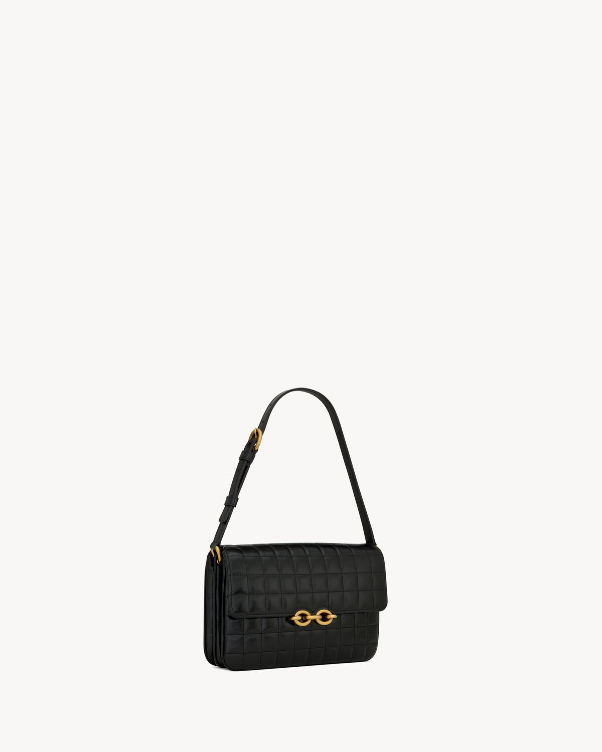 le maillon in quilted shiny leather