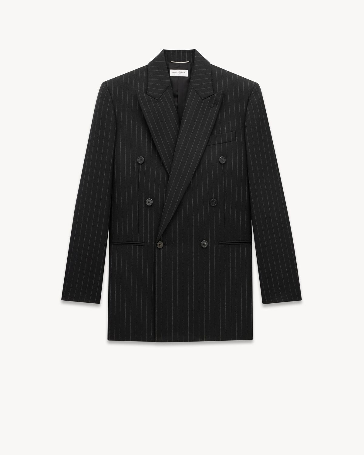 jacket in striped wool gabardine