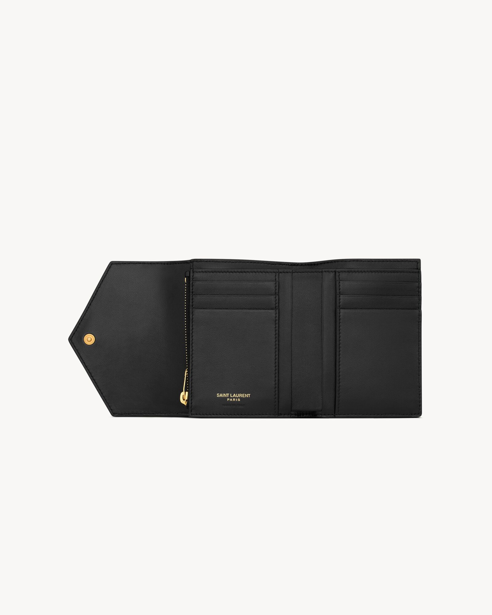 CASSANDRE MATELASSÉ compact tri fold wallet in LAMBSKIN Saint Laurent