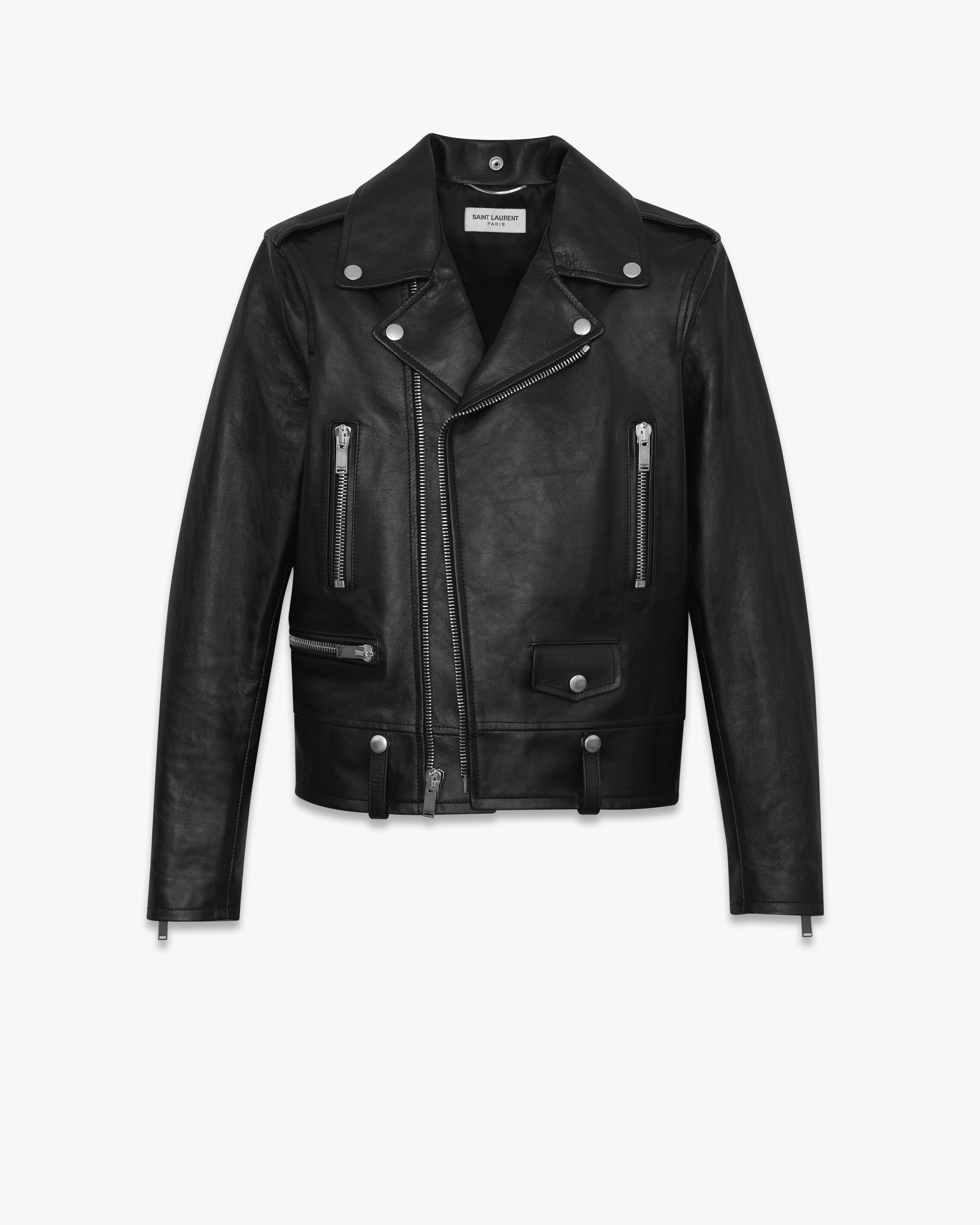 saint laurent biker leather jacket