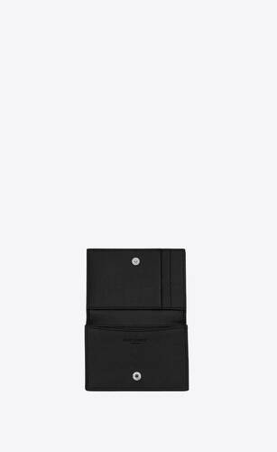 ビジネスカードケース（ブラック／グレインパウダー テクスチャードレザー）サンローランパリ