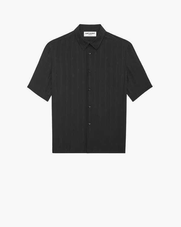 Camicia in seta opaca e lucida a righe CASSANDRE