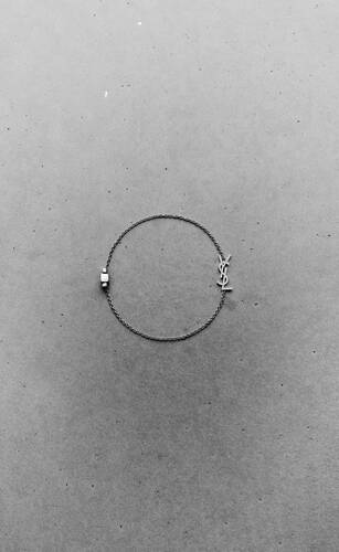 cassandre 18k灰金鑽石吊飾手環