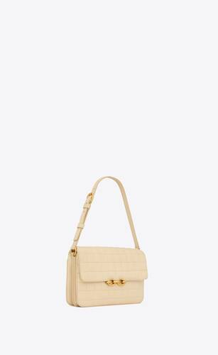 le maillon satchel in quilted nubuck suede