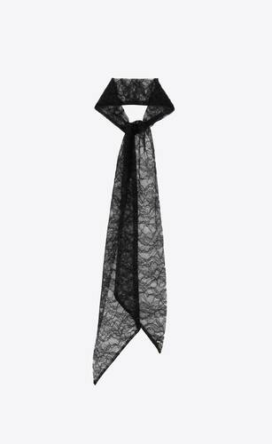 花卉蕾絲lavallière領帶式圍巾