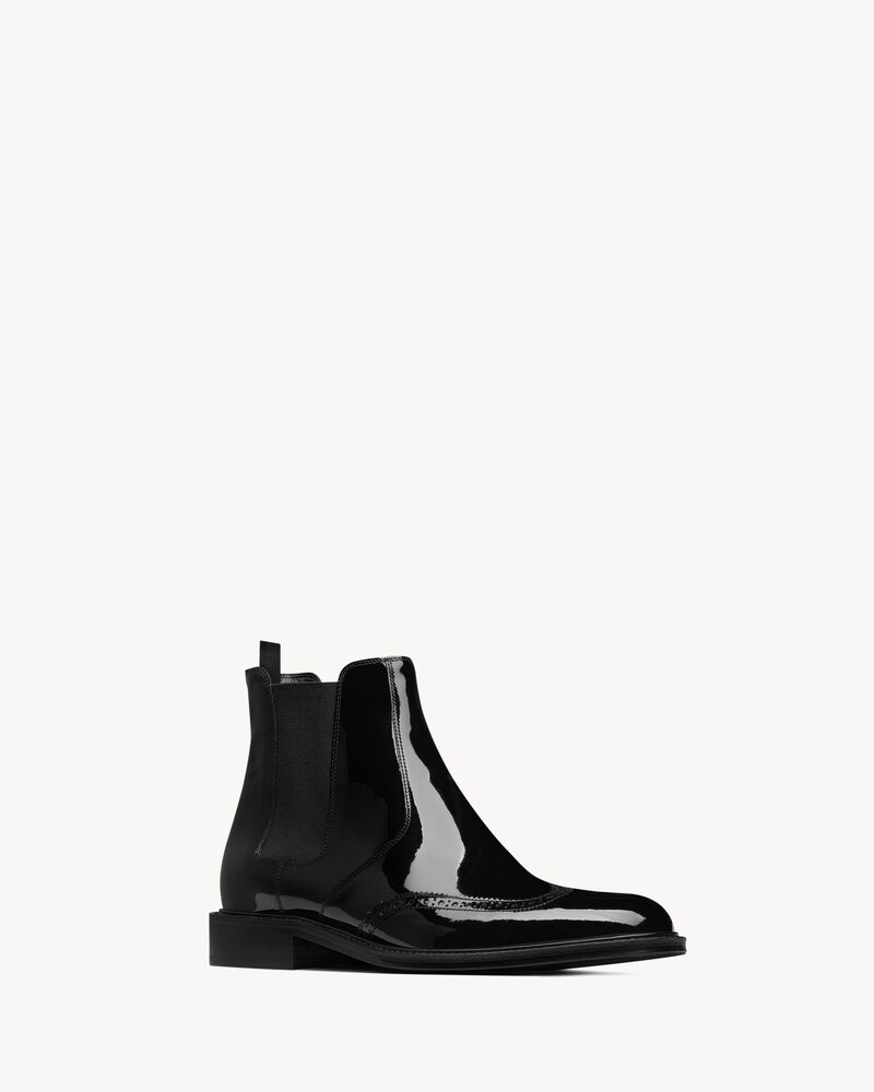 botines chelsea army de charol