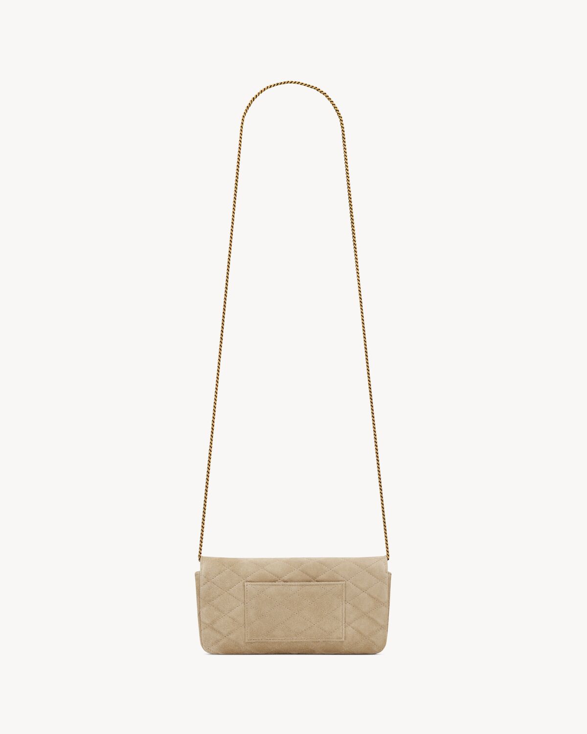 생로랑 퀼티드 스웨이드 소재의 가비 체인 휴대폰 홀더 7540511U8172638