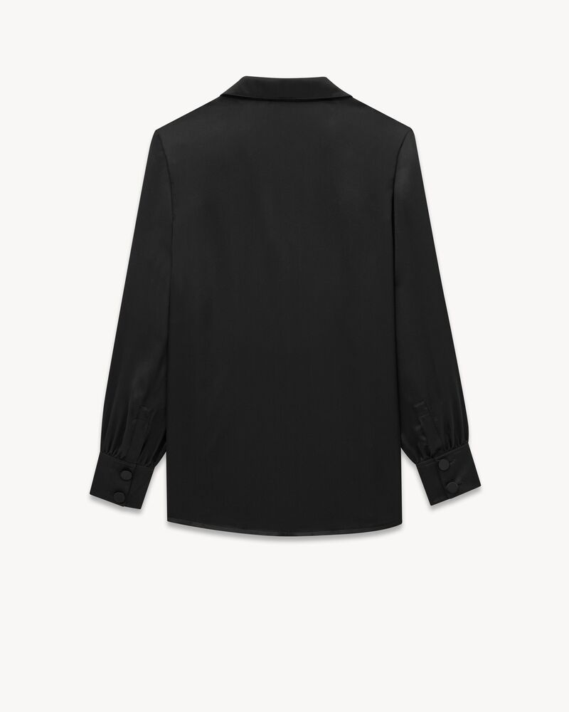 Maglia del pigiama stile camicia in crêpe satin di seta