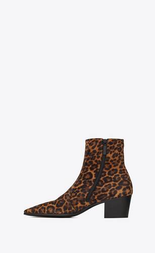 ysl leopard booties