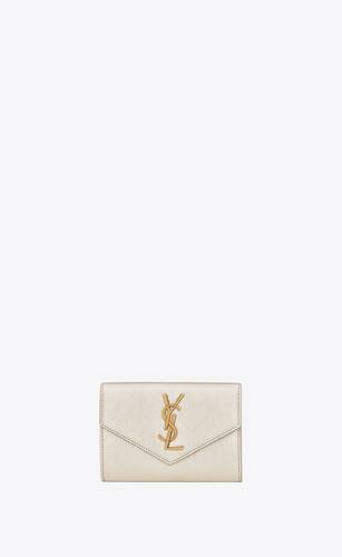 monogram small envelope wallet in metallized leather