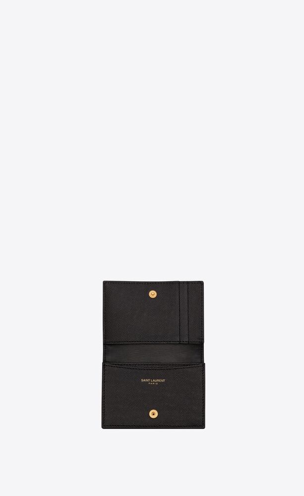 CASSANDRE SAINT LAURENT MATELASSÉ business card case in grain de poudre embossed leather | Saint Laurent | YSL.com