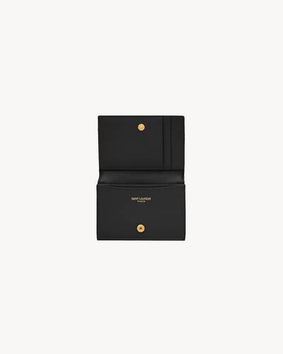 Monogram card case in grain de poudre embossed leather ysl Clearance