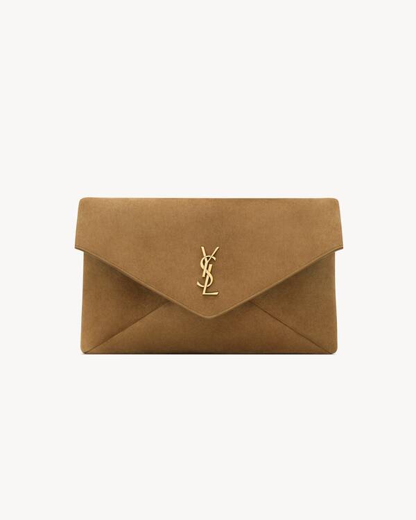 ★Saint Laurent直営店★CASSANDREヌバックレザーラージクラッチ ☆Saint Laurent直営店☆CASSANDREヌバックレザーラージクラッチ