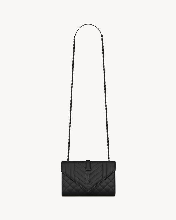 Yves Saint Laurent ショルダーバッグ エンベロープ ENVELOPE SMALL IN QUILTED GRAIN DE POUDRE EMBOSSED LEATHER in