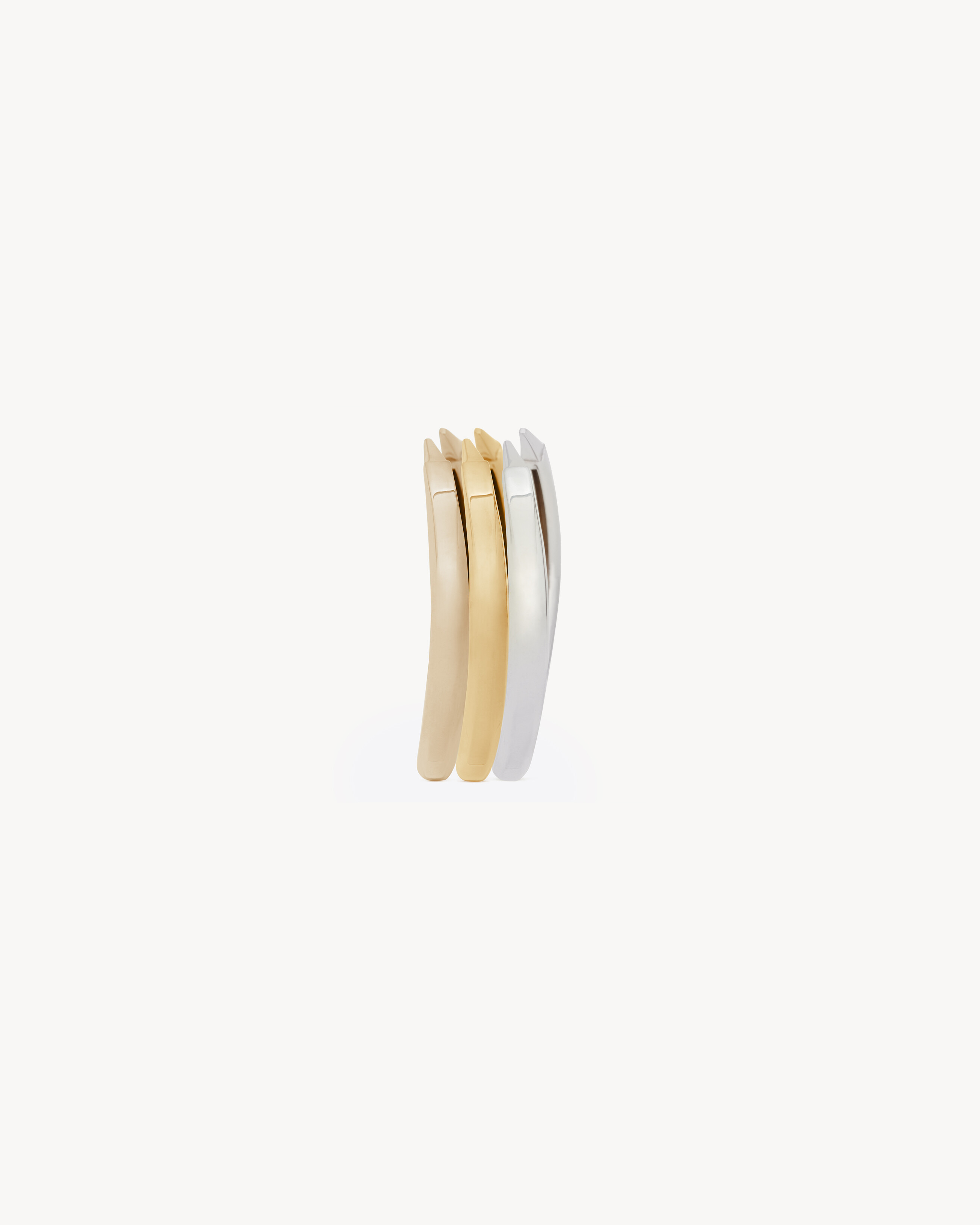 Spiky bracelets in 18K grey gold, yellow, gold and pale gold