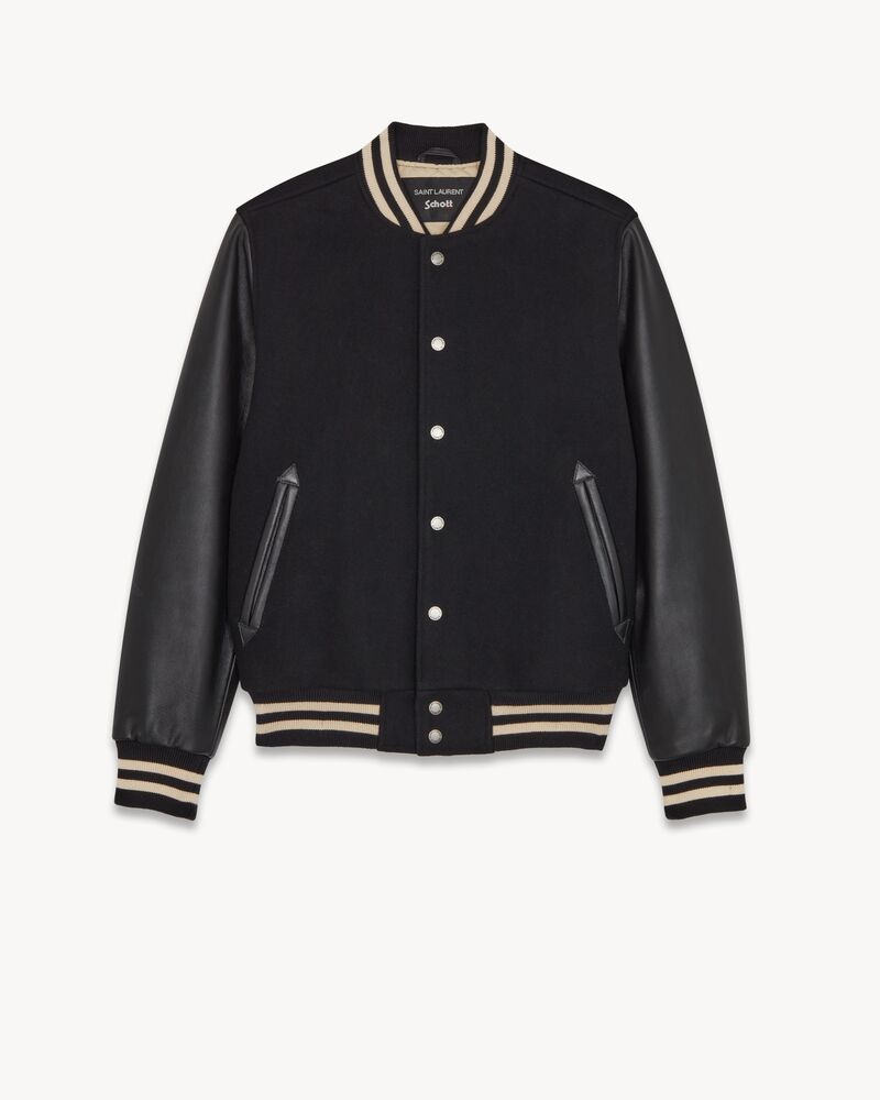 SCHOTT VARSITY JACKET IN WOOL AND LAMBSKIN