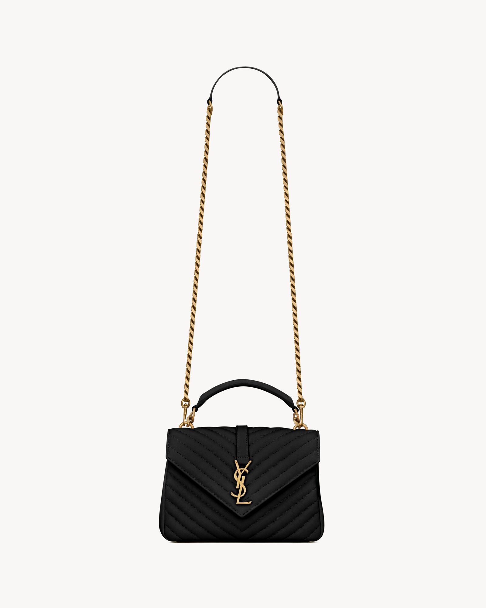 MittelgroBe COLLEGE aus gestepptem Leder Saint Laurent YSL