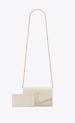 Yves Saint Laurent, Bags, Ysl Monogram Chain Wallet In Grain De Poudre  Embossed Leather