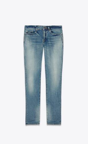 low-waisted skinny jeans in bright blue comfort stretch denim