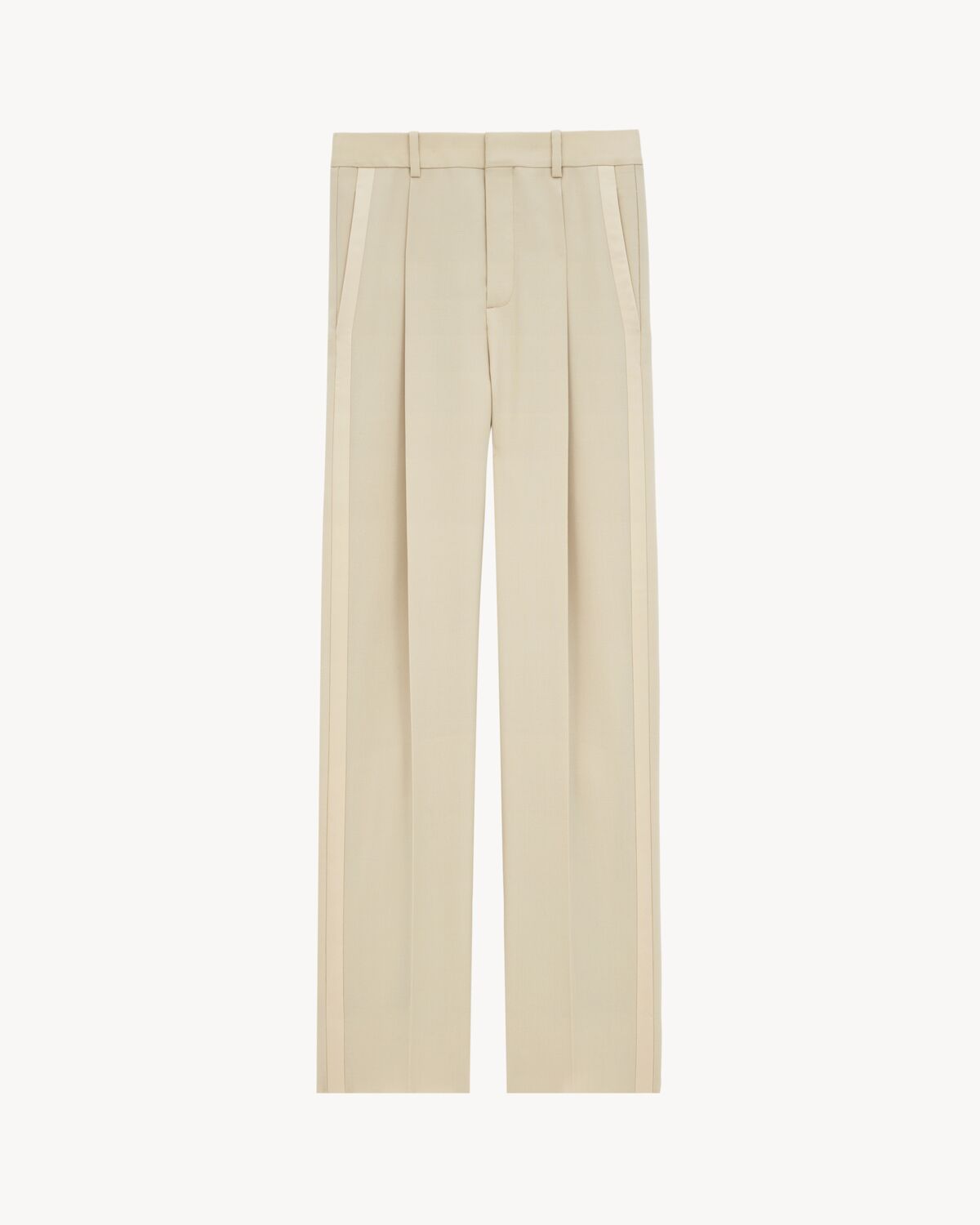 high-waisted pants in light wool