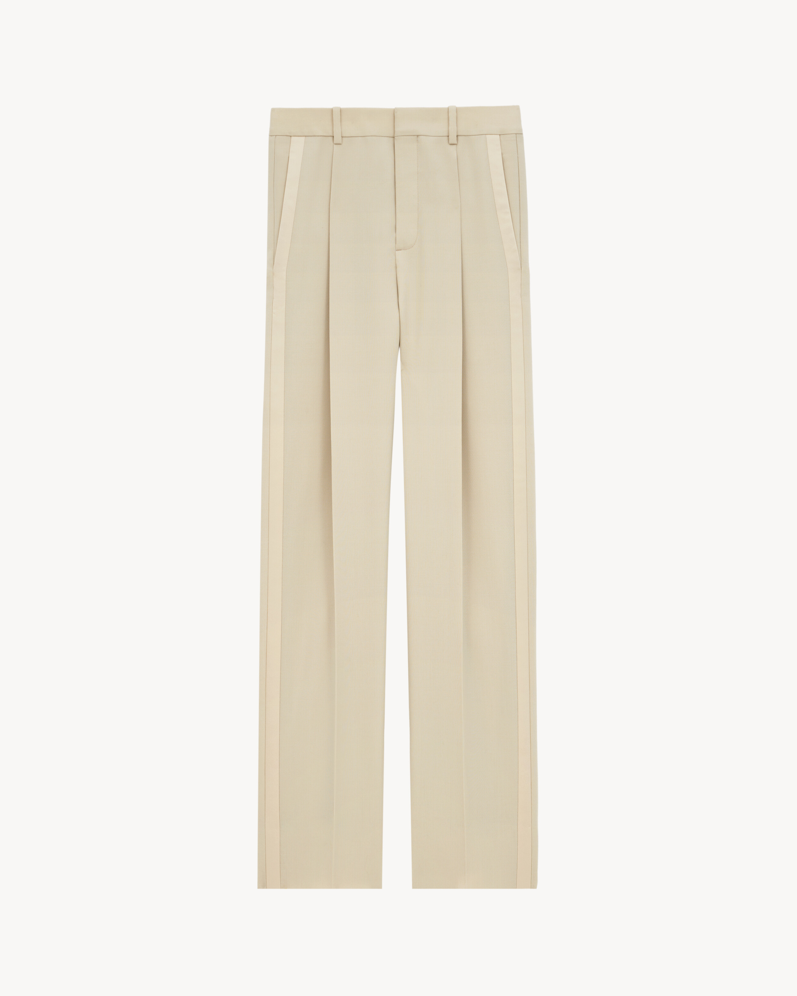high-waisted pants in light wool