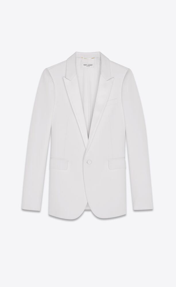tuxedo blazer aus weißem grain de poudre