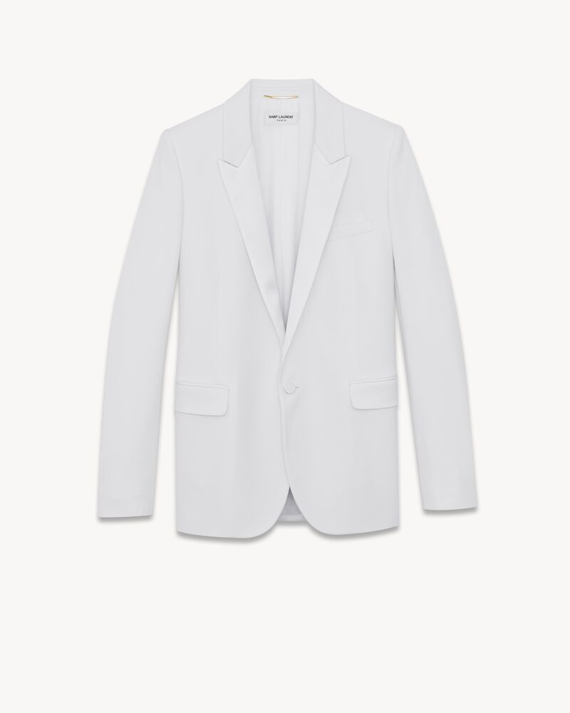 tuxedo blazer aus weißem grain de poudre