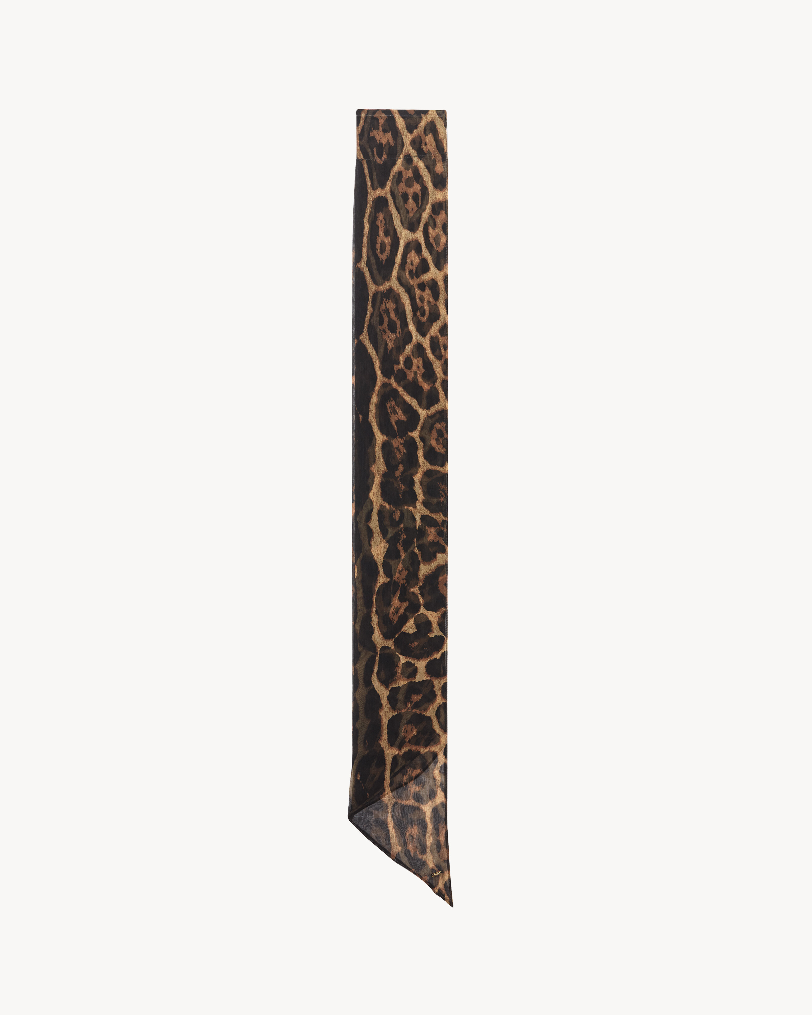 leopard-print lavallière scarf in silk muslin