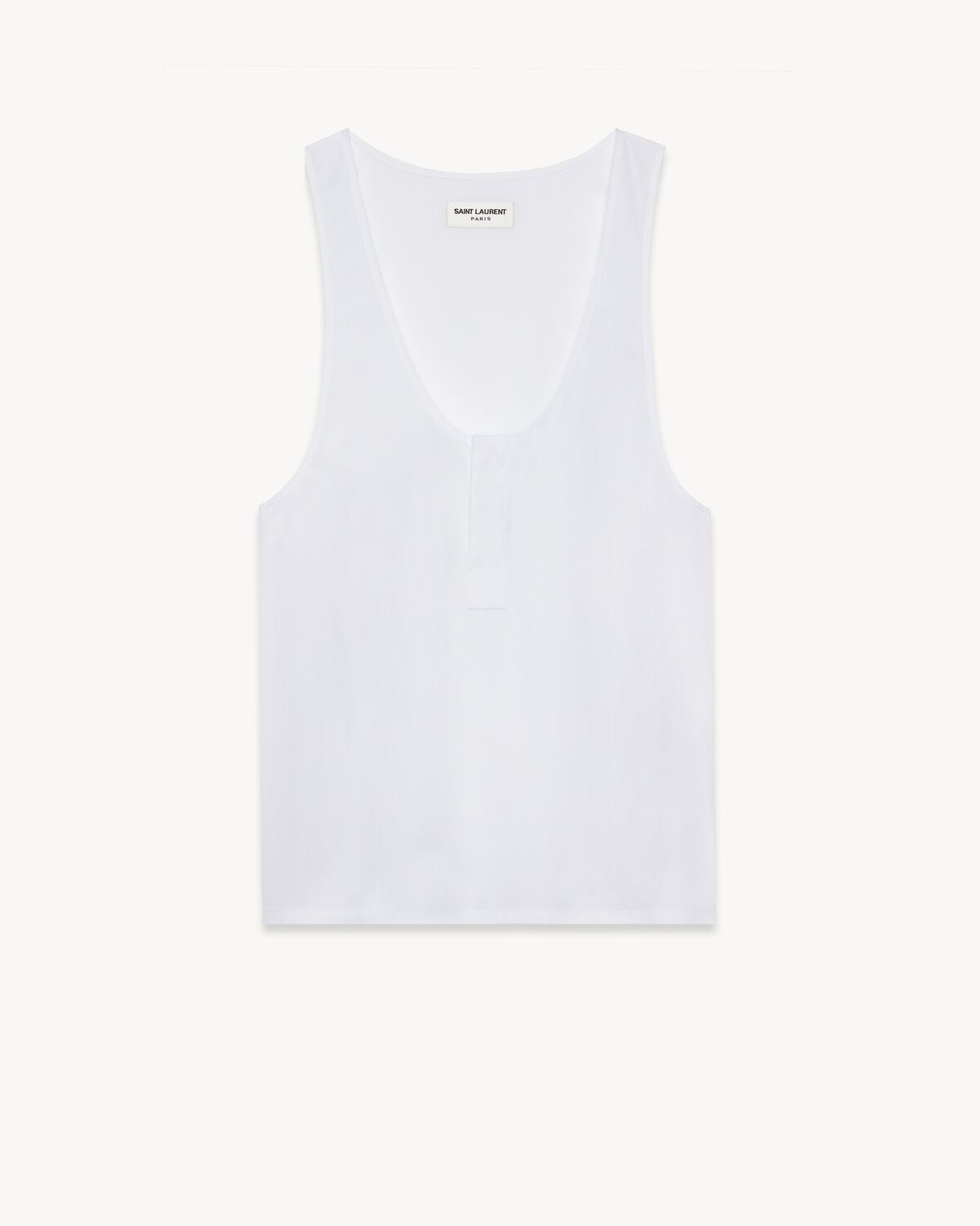 Henley tank in cotton poplin | Saint Laurent | YSL.com