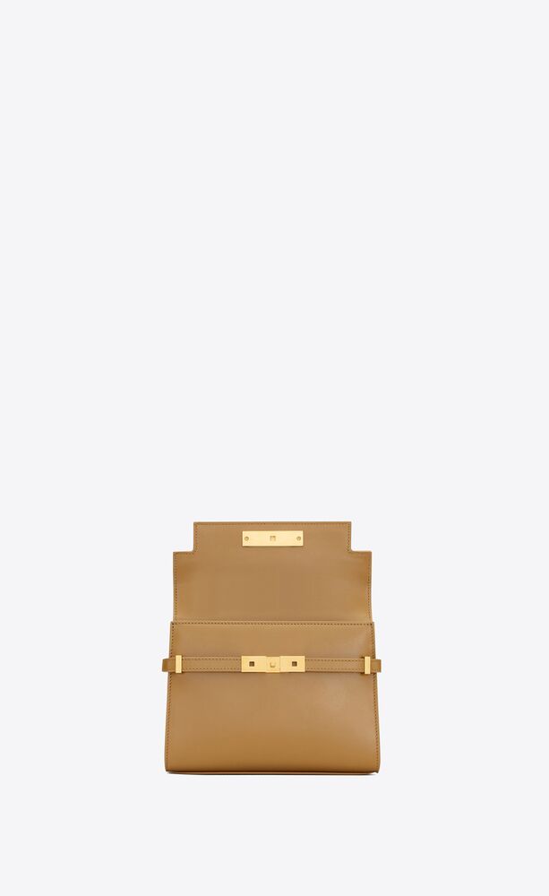 Saint Laurent Manhattan Mini Leather Cross-body Bag in Natural