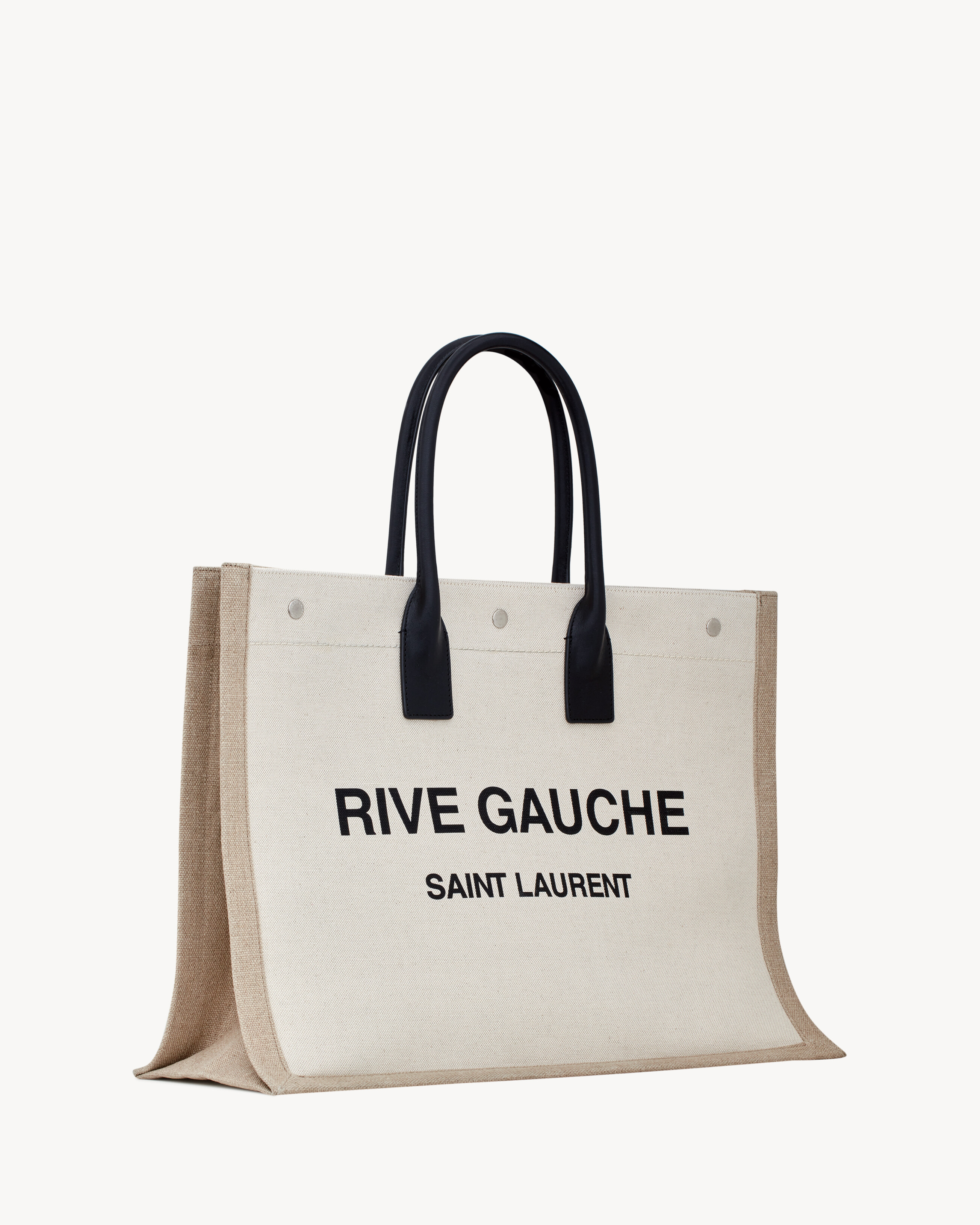 RIVE GAUCHE large tote bag in printed canvas and leather