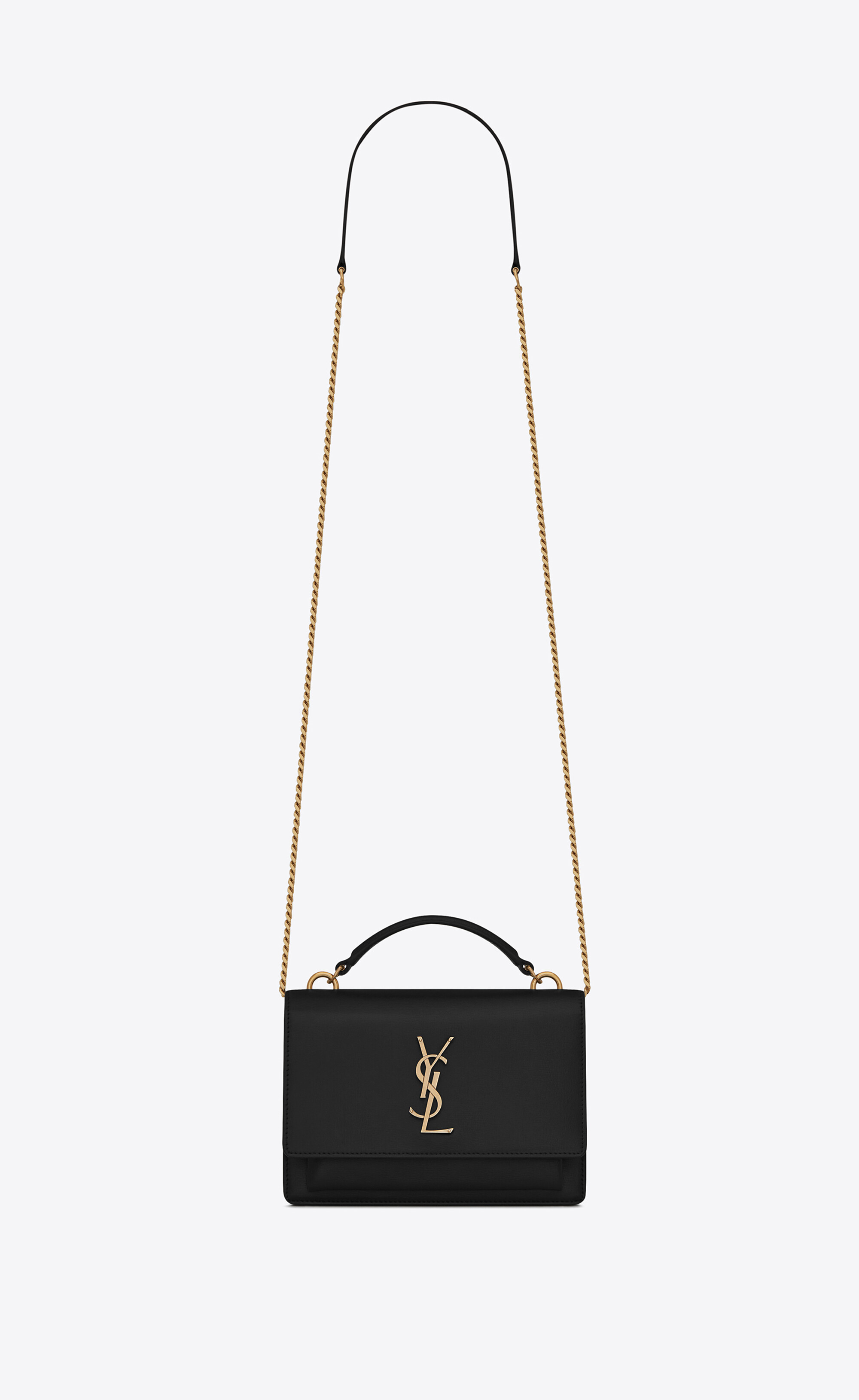 Saint Laurent Calfskin Monogram Sunset Mini Wallet on Chain Bag (SHF-d –  LuxeDH
