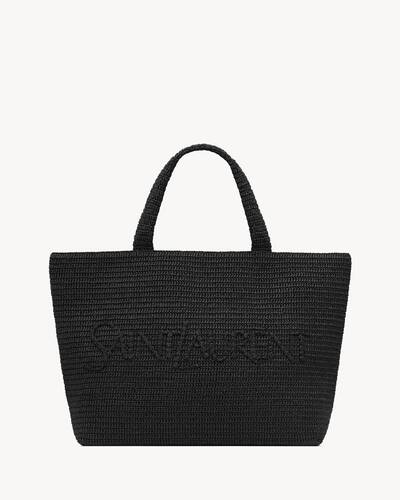 saint laurent tote in raffia