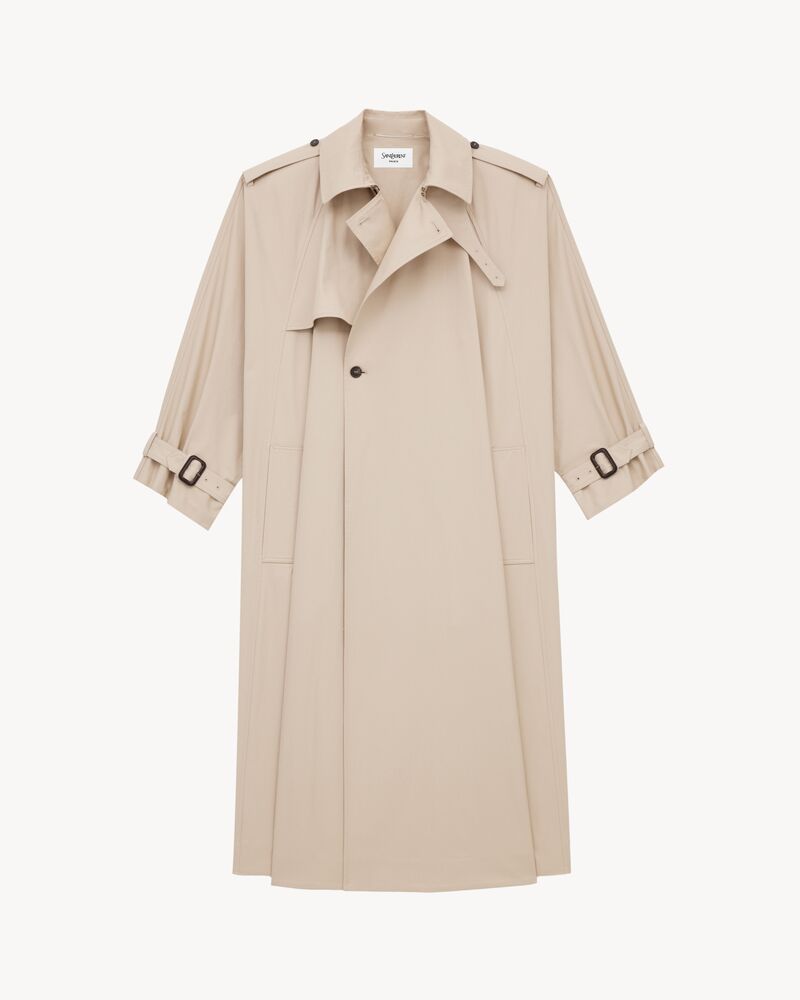 trench cape in cotton twill
