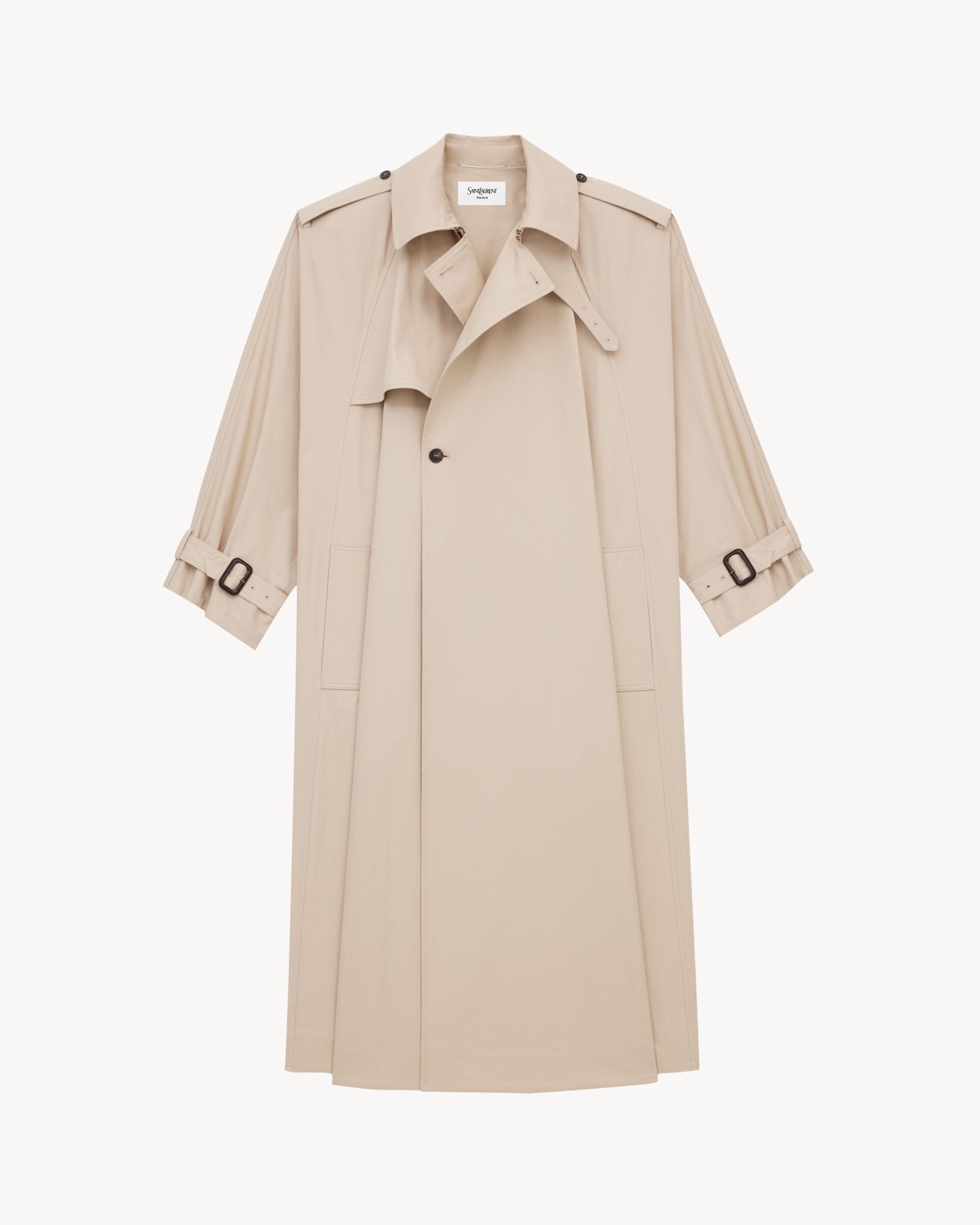 trench cape in cotton twill