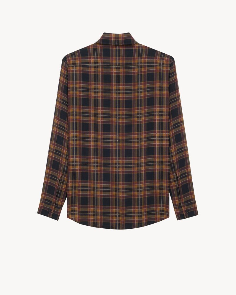 CASSANDRE lavallière shirt in wool tartan