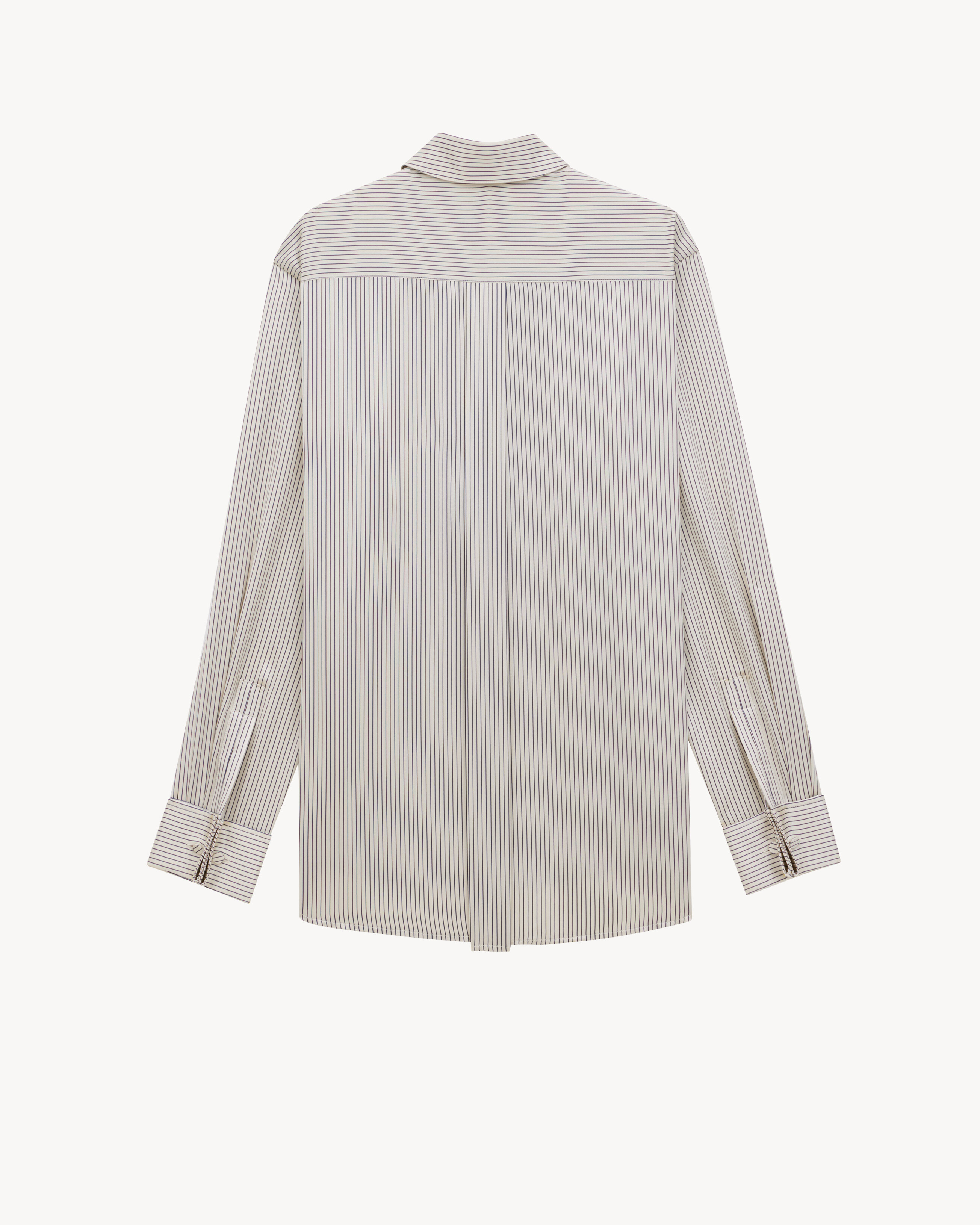 Boyfriend Shirt in Striped Silk Satin