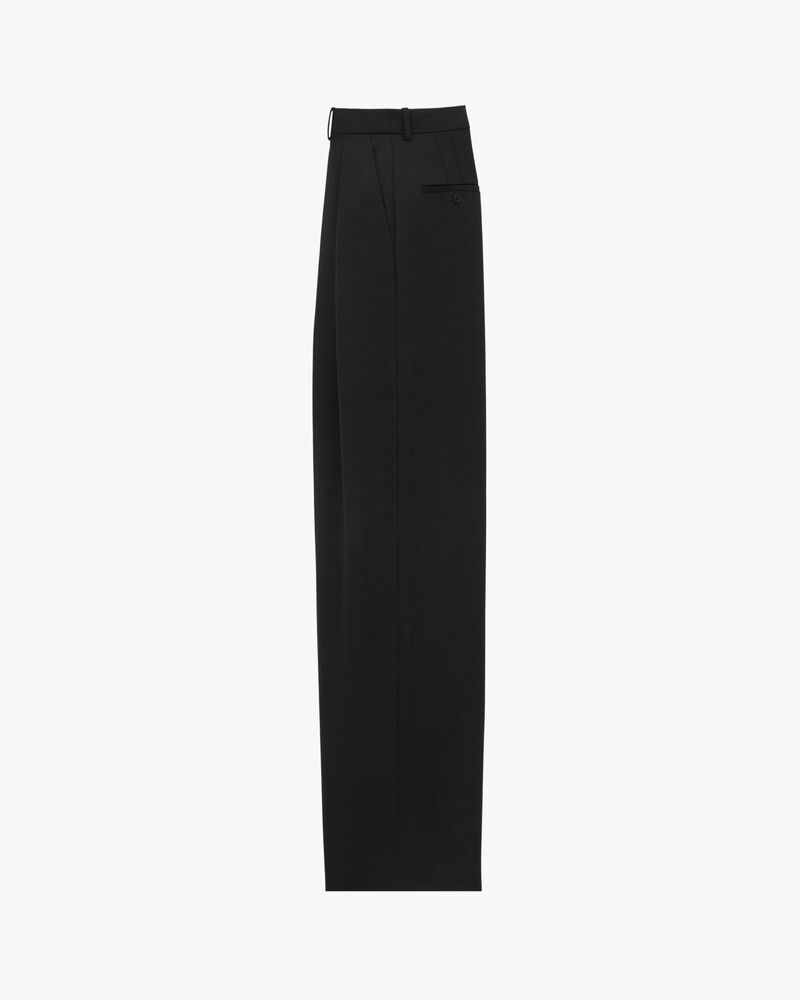 wide-leg pants in wool canvas