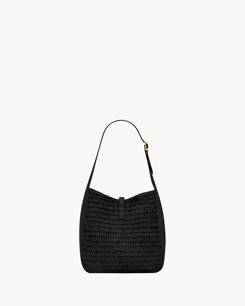 LE 5 À 7 supple small in raffia and leather