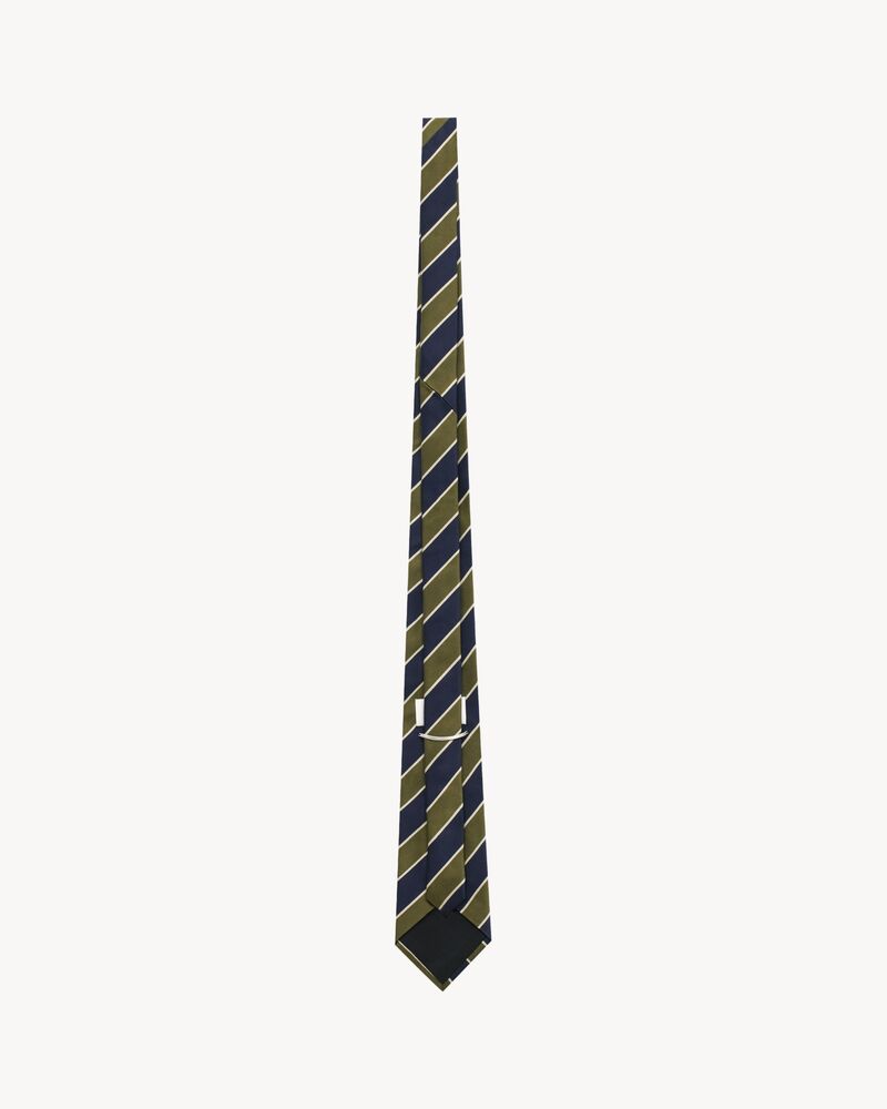 wide tie in striped silk